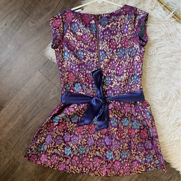 American girl metallic floral ribbon 7 dress brocade embroidered truly me fancy - Picture 5 of 8